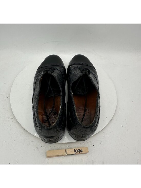 Lendvay Schwarcz Men Size EU 43 US 10 Black Peebled Leather Wingtip Oxford Shoe